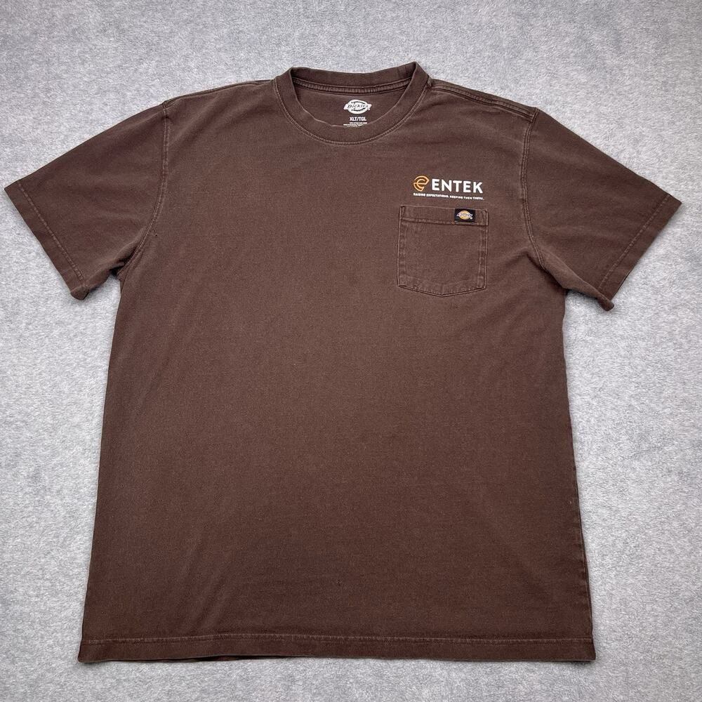 Dickies pocket t-shirt brown workwear short sleeve size XL tall